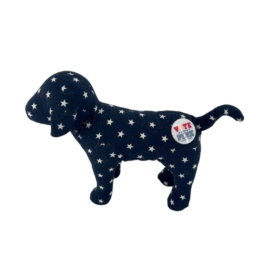 Victoria's Secret PINK Plush Dog "Vote For Pink" Navy White Stars